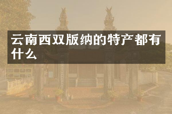 云南西双版纳的特产都有什么