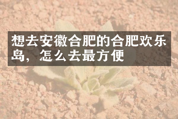 想去安徽合肥的合肥欢乐岛，怎么去最方便
