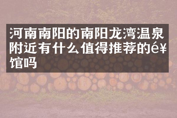 河南南阳的南阳龙湾温泉附近有什么值得推荐的饭馆吗