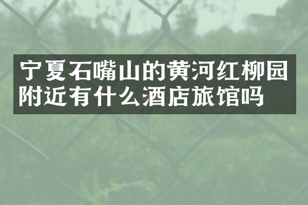 宁夏石嘴山的黄河红柳园附近有什么酒店旅馆吗