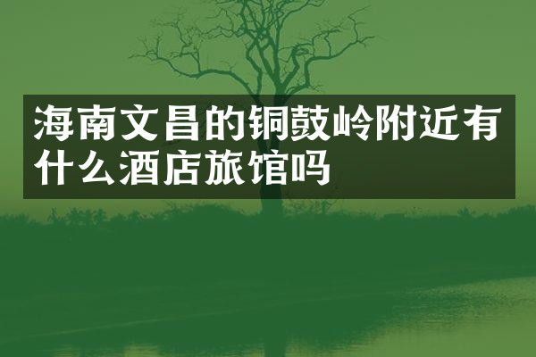 海南文昌的铜鼓岭附近有什么酒店旅馆吗