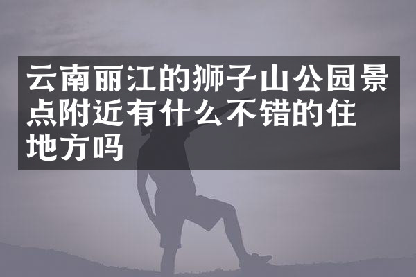云南丽江的狮子山公园景点附近有什么不错的住的地方吗