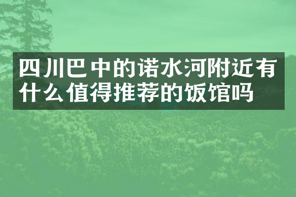 四川巴中的诺水河附近有什么值得推荐的饭馆吗