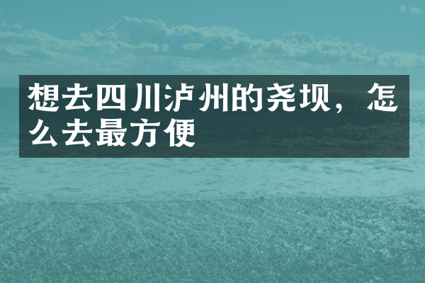 想去四川泸州的尧坝，怎么去最方便