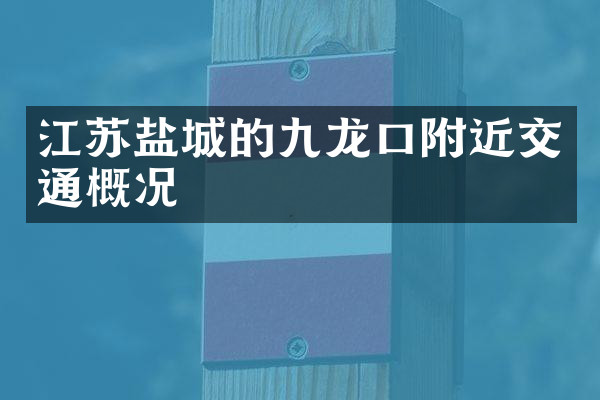 江苏盐城的九龙口附近交通概况