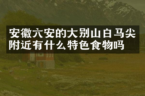 安徽六安的大别山白马尖附近有什么特色食物吗
