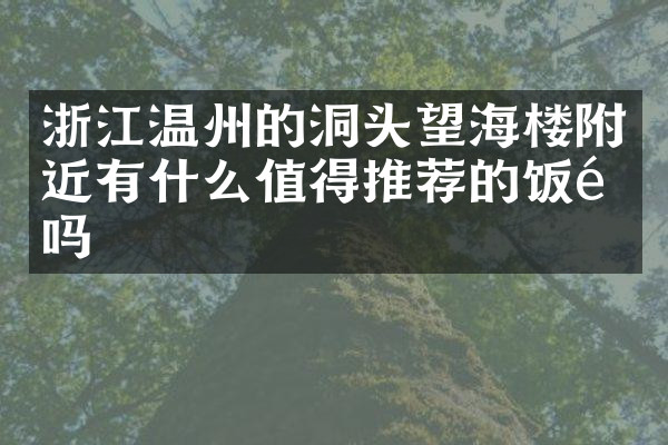 浙江温州的洞头望海楼附近有什么值得推荐的饭馆吗