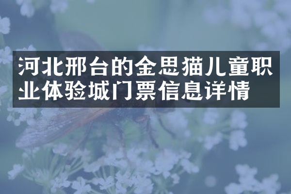 河北邢台的金思猫儿童职业体验城门票信息详情