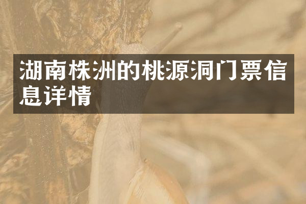 湖南株洲的桃源洞门票信息详情