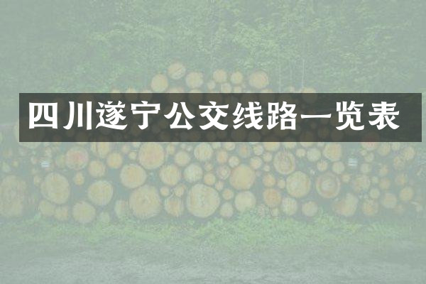 四川遂宁公交线路一览表