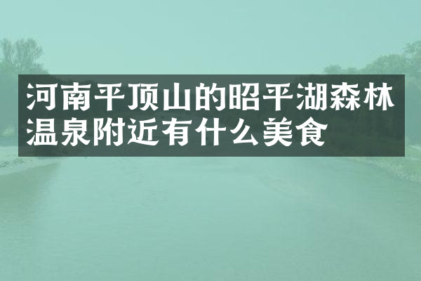 河南平顶山的昭平湖森林温泉附近有什么美食