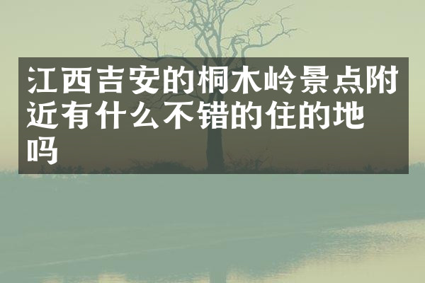 江西吉安的桐木岭景点附近有什么不错的住的地方吗
