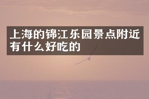 上海的锦江乐园景点附近有什么好吃的