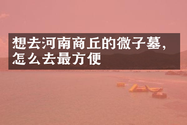 想去河南商丘的微子墓，怎么去最方便