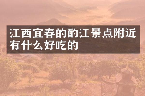 江西宜春的酌江景点附近有什么好吃的