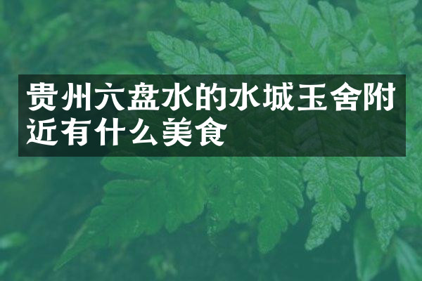贵州六盘水的水城玉舍附近有什么美食