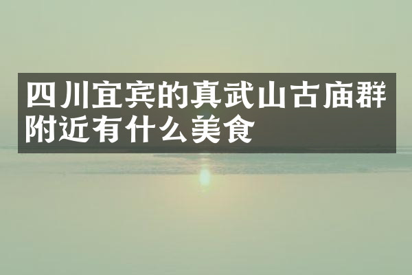 四川宜宾的真武山古庙群附近有什么美食