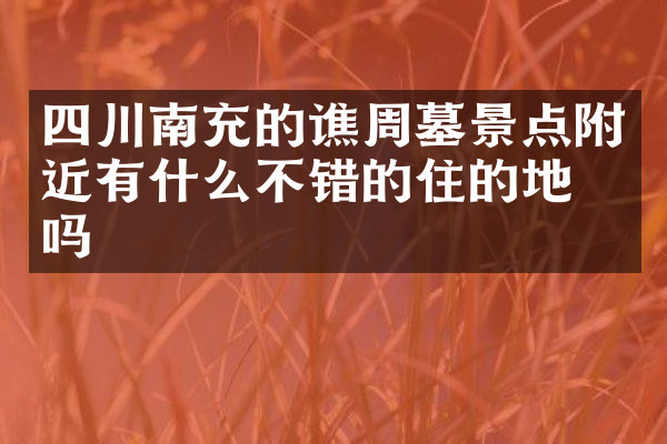 四川南充的谯周墓景点附近有什么不错的住的地方吗