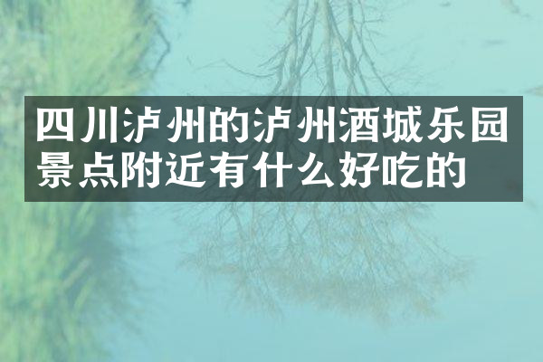 四川泸州的泸州酒城乐园景点附近有什么好吃的