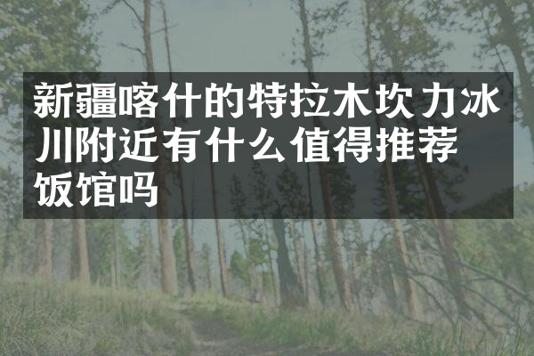 新疆喀什的特拉木坎力冰川附近有什么值得推荐的饭馆吗