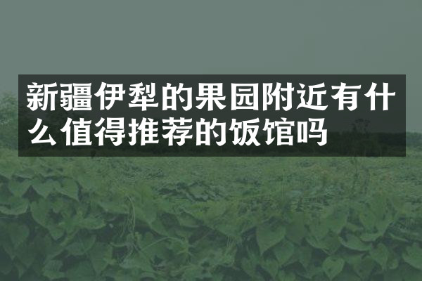 新疆伊犁的果园附近有什么值得推荐的饭馆吗