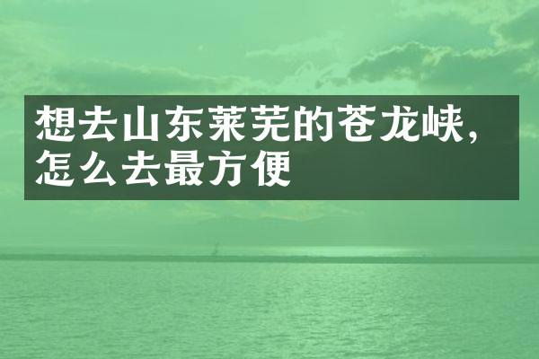 想去山东莱芜的苍龙峡，怎么去最方便