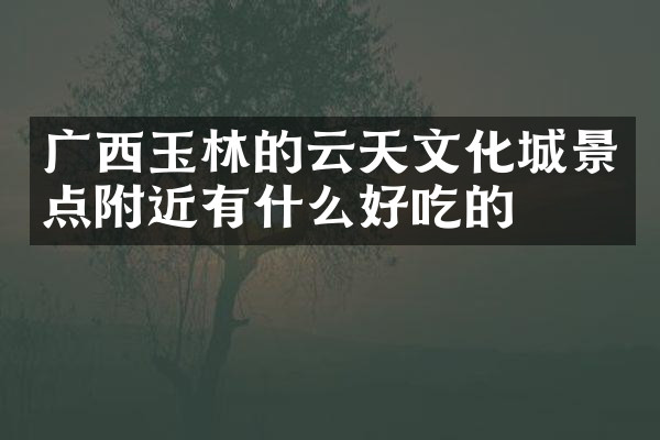 广西玉林的云天文化城景点附近有什么好吃的