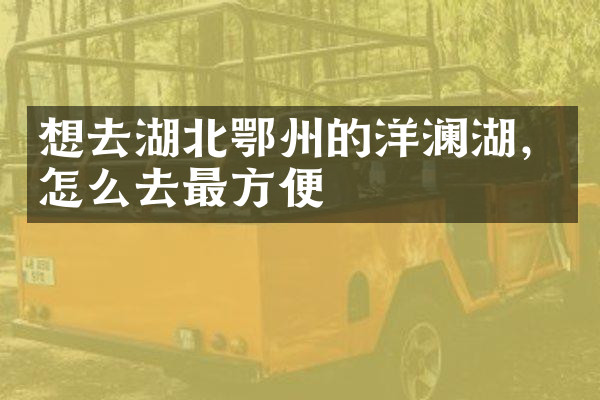 想去湖北鄂州的洋澜湖，怎么去最方便
