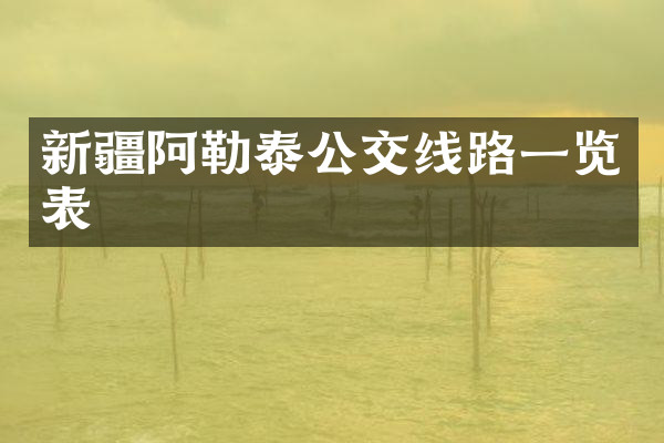 新疆阿勒泰公交线路一览表