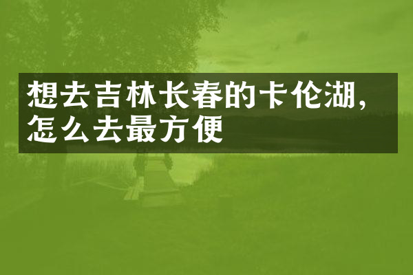 想去吉林长春的卡伦湖，怎么去最方便