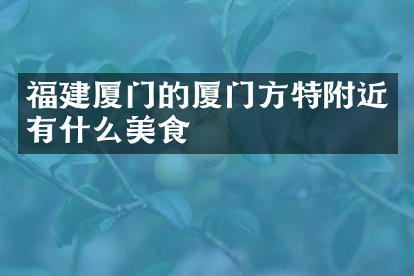 福建厦门的厦门方特附近有什么美食