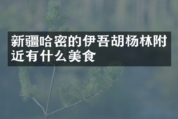 新疆哈密的伊吾胡杨林附近有什么美食