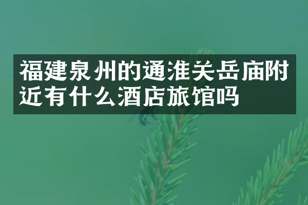 福建泉州的通淮关岳庙附近有什么酒店旅馆吗