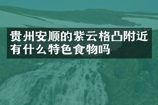 贵州安顺的紫云格凸附近有什么特色食物吗