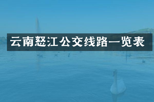 云南怒江公交线路一览表