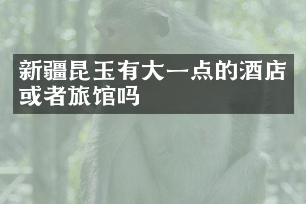 新疆昆玉有大一点的酒店或者旅馆吗