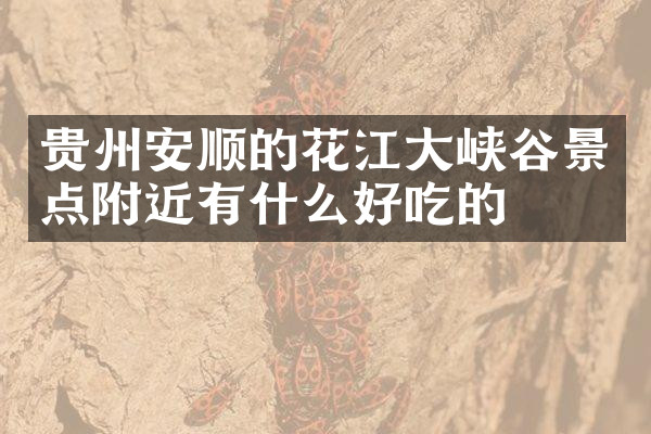 贵州安顺的花江大峡谷景点附近有什么好吃的