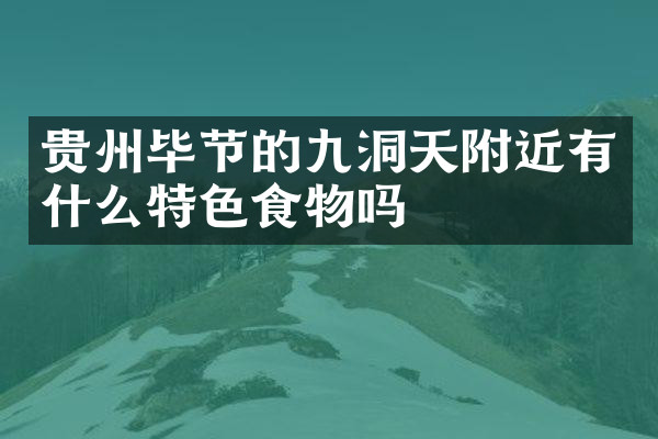 贵州毕节的九洞天附近有什么特色食物吗