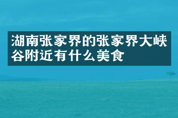 湖南张家界的张家界大峡谷附近有什么美食