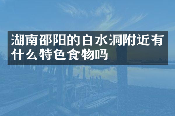 湖南邵阳的白水洞附近有什么特色食物吗