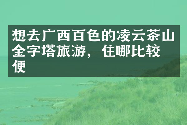 想去广西百色的凌云茶山金字塔旅游，住哪比较方便