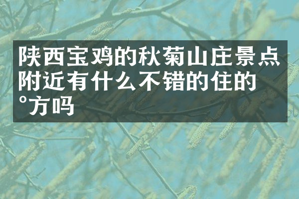 陕西宝鸡的秋菊山庄景点附近有什么不错的住的地方吗