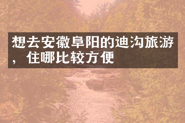 想去安徽阜阳的迪沟旅游，住哪比较方便