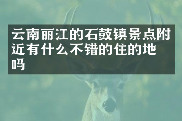 云南丽江的石鼓镇景点附近有什么不错的住的地方吗