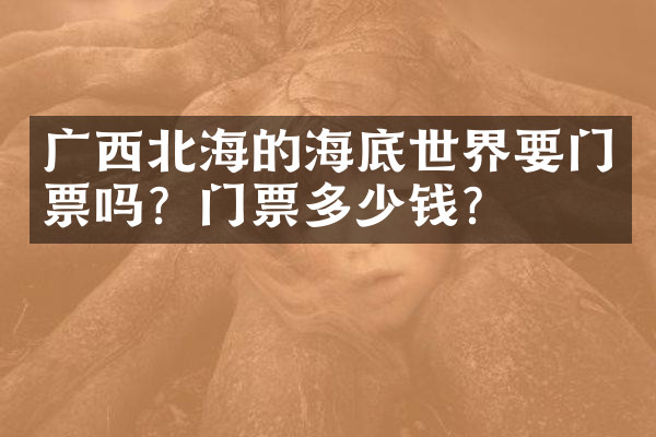 广西北海的海底世界要门票吗？门票多少钱？