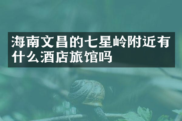 海南文昌的七星岭附近有什么酒店旅馆吗