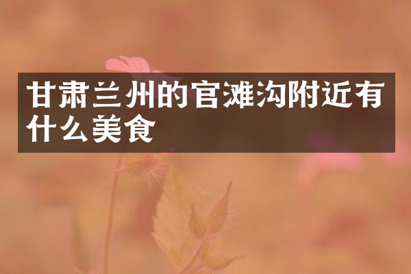 甘肃兰州的官滩沟附近有什么美食