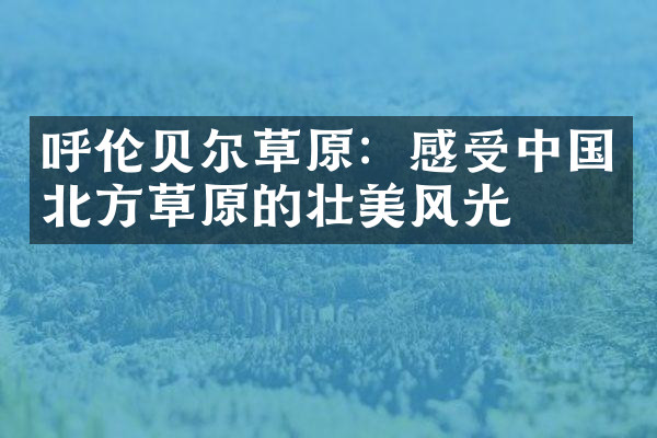 呼伦贝尔草原：感受中国北方草原的壮美风光