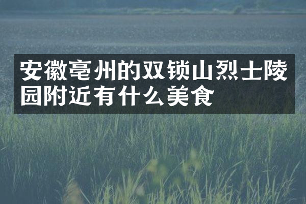 安徽亳州的双锁山烈士陵园附近有什么美食
