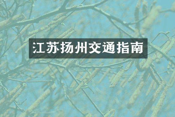 江苏扬州交通指南